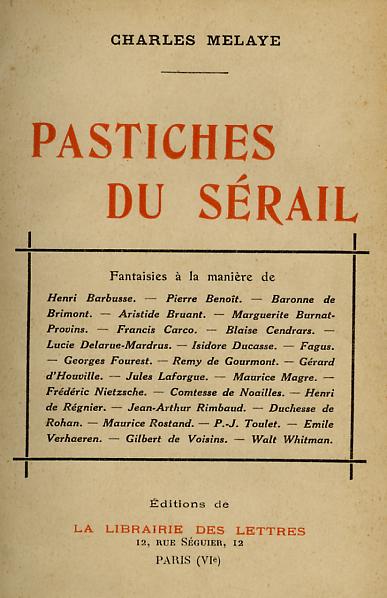 Pastiches du sérail.