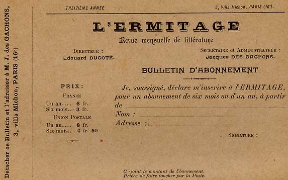 Les rédacteurs de l'Ermitage. La Revue illustrée, 1er mai 1905.
