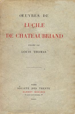 Oeuvres de Lucile de Chateaubriand.