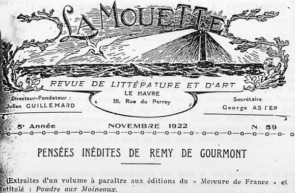 La Mouette, novembre 1922.