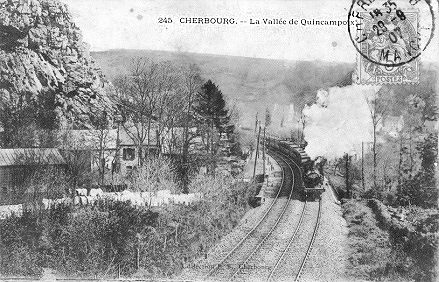 Le train arrivant à Cherbourg